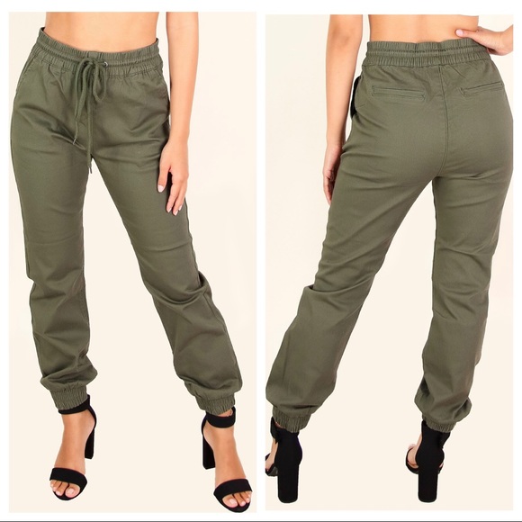 Work At It Casual Chic Denim Joggers - Picture 3 of 3